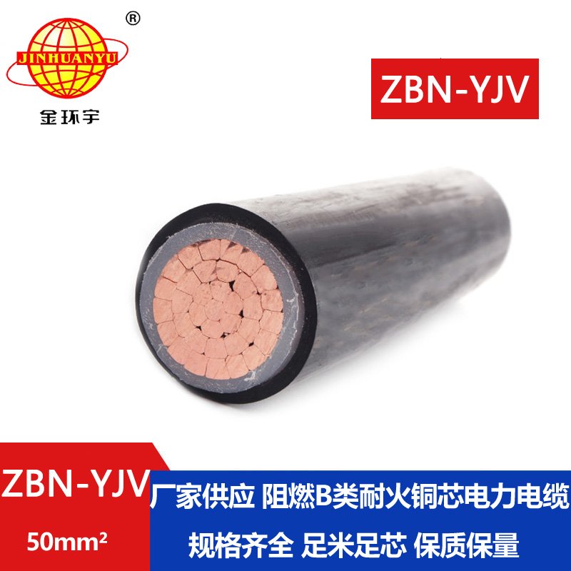 金環(huán)宇電線電纜 阻燃耐火yjv電纜 ZBN-YJV 1X50平方 單芯yjv電力電纜